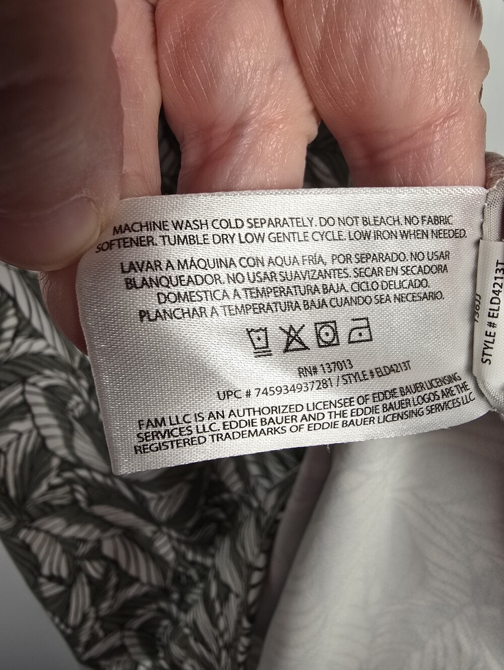 NWT Eddie Bauer Olive and White Leaf-Print Halter Mini Dress Built In Bra Size S - Picture 11 of 13